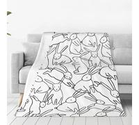 VhoMes Blanket Rabbit Pattern Bunny Soft Throw Blanket All Season Warm Blankets Lightweight Fuzzy Flannel Throws for Bed Sofa Couch 150X125 CM