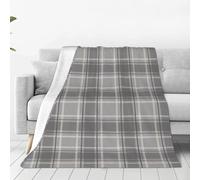 VhoMes Blanket Tartan Soft Grey Charcoal Soft Throw Blanket All Season Warm Blankets Lightweight Fuzzy Flannel Throws for Bed Sofa Couch 200X150 CM