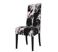 VhoMes Chair Covers Cowhide Black White Cow Printed Dining Chair Protection Cover Stretchy Chair Slipcover For Dining Room Kitchen Hotel