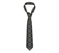 VhoMes Men's Tie Art Deco Seamless Blue And Golden Pattern Printed Novelty Formal Wedding Party Neck Ties for Boys