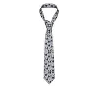 VhoMes Men's Tie Boston Terrier Grey Boston Terrier Dog Cute Pet Dog Printed Novelty Formal Wedding Party Neck Ties for Boys