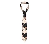 VhoMes Men's Tie French Bulldog Pattern Printed Novelty Formal Wedding Party Neck Ties for Boys
