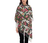 VhoMes Scarf Bedlington Terrier Florals Dog Tassel Shawl,Warm Fringe Scarf Luxurious Ladies' Wrap,For All Seasons 72 X197 CM
