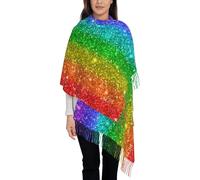 VhoMes Scarf Rainbow Looks Like With Sequin Tassel Shawl,Warm Fringe Scarf Luxurious Ladies' Wrap,For All Seasons 72 X197 CM