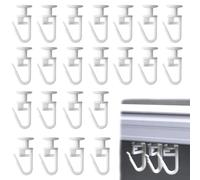 VHPNWJOB 100 PCS Curtain Gliders for Window, Curtain Rails Sliding Hooks, Plastic White Curtains Track Glider Hooks Curtains Hook 11 mm for Door and Rail