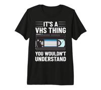 VHS Player Videotape Video Cassette Tape Recorder Premium T-Shirt