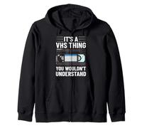 VHS Player Videotape Video Cassette Tape Recorder Zip Hoodie