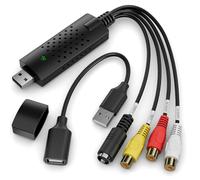VHS to Digital Converter,RCA to USB Audio Video Converter,USB 2.0 Video Capture Card,Convert VHS to Digital from VHS VCR Mini DV Hi8 DVD for MAC/PC