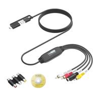 VHS to Digital Converter, RCA to USB Converter for VCR, Hi8, Mini DV, 1080P
