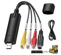 VHS to Digital Converter, RCA to USB Video Converter, USB 2.0 Video Convert Grabber, Convert VCR to Digital from VCR VHS Mini DV Hi8 DVD for MAC/PC