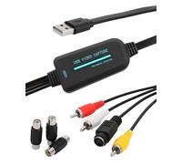 VHS to Digital Converter, USB 2.0 Video Capture Card Device RCA to USB Audio Video Converter VHS to Digital from VHS Mini DV with 3 RCA Couple for Tape Player Camcorder Camera PC TV