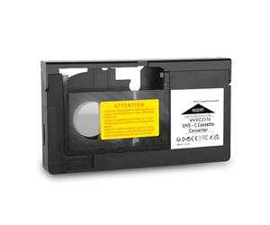 VHSC Cassette Adapter for VHS C and SVHS Tapes, One Touch Control, Bridge to the Past, Compatible with CP6BKU, CP6U, PVP1, VCA115, 4 Pcs Lens Clean Cloth