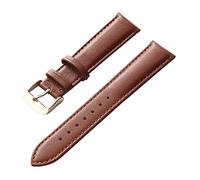 VHTDFEVXO Leather Watch Band, 13-22mm Men Women Plain Weave Genuine Leather Watchband Stainless Steel Pin Buckle Comfortable Breathable Watch Wrist Band(Brown Rose,20mm)
