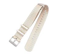VHTDFEVXO Leather Watch Band, 20/22/24mm Men Candy Color Printing Watchband Silky Canvas Nylon NATO Military Watch Strap Bracelet Replacement Accessories(Beige,22mm)