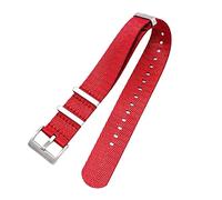 VHTDFEVXO Leather Watch Band, 20/22/24mm Men Candy Color Printing Watchband Silky Canvas Nylon NATO Military Watch Strap Bracelet Replacement Accessories(Red,20mm)