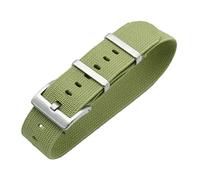 VHTDFEVXO Leather Watch Band, 20mm/22mm French Troops Military Parachute Elastic Nylon NATO Watch Straps Replacement Skin Friendly Band Accessories(Light Green,20mm)