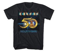 VHUGrtiok Cotton T-Shirt Kansas 50th Anniversary Tour Leftoverture Point of Know Return Black XL