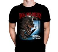 VHUGrtiok Dog Soldiers - T-Shirt - Art Horror Werewolf Black L