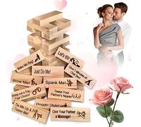 VHV 48Pcs Lust Tower - Game for Adults, Super Naughty Block Tower Game, Date Night Games for Couples, Tumbling Tower Stacking Blocks Game, Night Party Game Gift for Valentine