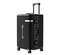 VHVYWY 26 Inch Zipperless Checked Luggage PC+ Aluminum Frame Hard Shell Suitcase with TSA Latch Locks for Travel,Business Classic Black
