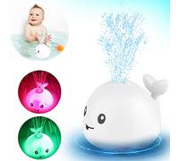 VI AI Baby Bath Toys, Whale Induction Spray Water Toy with LED Light Up, Sprinkler Toy for Baby Kids Toddler Infant Whale Bathtub Toy - White…