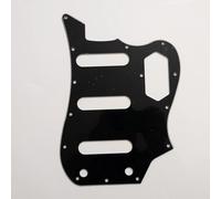 VI Bass Guitar Pickguard - Compatible with Fender VI Bass-Style Models, Multi-Color Scratch Plate with Mounting Screws for Customization & Protection (Black)