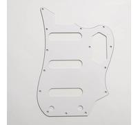 VI Bass Guitar Pickguard - Compatible with Fender VI Bass-Style Models, Multi-Color Scratch Plate with Mounting Screws for Customization & Protection (White)