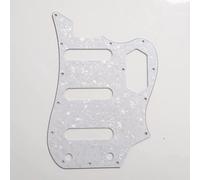 VI Bass Guitar Pickguard - Compatible with Fender VI Bass-Style Models, Multi-Color Scratch Plate with Mounting Screws for Customization & Protection (White Pearl)