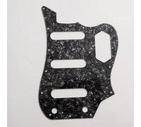 VI Bass Guitar Pickguard - Compatible with Fender VI Bass-Style Models, Multi-Color Scratch Plate with Mounting Screws for Customization & Protection (Black Pearl)