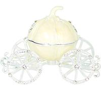 VI N VI Beige Princess Cinderella Crystal Pumpkin Carriage Trinket Box, Jewelry Box with Detachable Pumpkin | Hand Painted Collectible Figurine and Decorative Jewelry Display, Holder, and Organizer