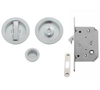 VI.TEL. e0262 N 51 Kit with Lock for Sliding Doors, Satin Chrome
