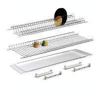 VI.TEL. Stainless Steel Drainer with Drip Tray Made in Italy (76 cm for 80 cm Wall Cabinet)