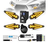 VI9000 UTV Arrow Sequence Turn Signal Kit with 4 IN 1 Integrated Switch 110db Horn, Aluminum House Universal Street Legal Blinker kit for UTV ATV SXS Polaris RZR Can-Am X3 Side by Side