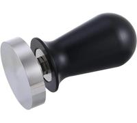 VIA Crema Calibrated Espresso Tamper with Spring Loaded Flat Stainless Steel Base (54 mm), Black, 130167