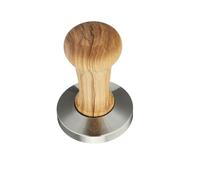 VIA CREMA Coffee Tamper. Portafilter Tamper. Coffee Tamper, Made in Italy. Coffee Machine, Portafilter Accessories (Olive Wood, 58 mm)