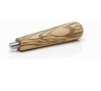 VIA CREMA Premium Olive Wood Portafilter Handle, Natural Grain, Threaded Metal Insert, M12, Espresso Machine Accessory, Made in Italy