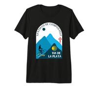 Via de la Plata Bicycle Woman Santiago de Compostela 2026 Premium T-Shirt