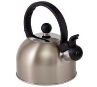 Via Mondo 1L Soft Gold Stainless Steel Whistling Kettle Camping Caravan Motorhom