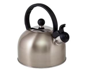 Via Mondo Stainless Steel Whistling Kettle 1L Soft Gold Stove Top Camping BBQ