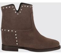 Via ROMA 15 Studded and Embroidered Leather Ankle Boots with Low Heel - Size: 38 - female