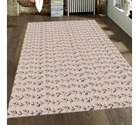 Via Vela 80x150cm Botanical Rugs for Living Room Bedroom Boho Machine Washable Rug Nature Soft Large Rugs Navy Blue Vine Leaf Pattern with Non Slip Backing Floor Carpet for Dining Room Modern Rug