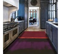 Via Vela Abstract Geometric Carpet 90x150cm Colorful Color Block Pattern Rug Low Pile Foldable Stain Resistant Floor Mat Red and Purple Block Design Large Soft Rug for Living Room Bedroom Home Decor