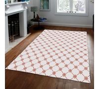 Via Vela Abstract Rug 60x120cm Thin Washable Bathroom Rugs Boho Stain Resistant Anti Slip Backing Rugs for Living Room Bedroom Abstract Geometric Lattice Pattern Carpet Modern Home Decor Rug
