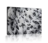 Via Vela Animal Print Canvas Wall Art Black and White Leopard Fur Texture Artwork Prints Modern Wildlife Poster Painting Mural for Home Office Decor 80x100cm