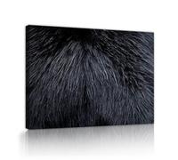Via Vela Animal Print Canvas Wall Art Black Fur Texture Abstract Style Artwork Prints Modern Wildlife Poster Painting Mural for Home Office Decor 80x100cm