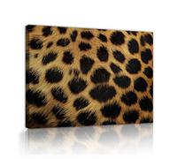 Via Vela Animal Print Canvas Wall Art Brown Black Spots Natural Texture Artwork Prints Modern Wildlife Poster Painting Mural for Home Office Decor 80x100cm