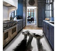 Via Vela Black and White Style Large Rugs 60x90cm For Living Room Bedroom Ostrich Pattern Washable Soft Fluffy Carpet Non Skid Home Office Decor