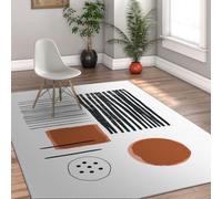 Via Vela Boho Aesthetic Rugs Terracotta Orange Guest Room Rugs Foldable Rug Attic Thin Rug Basement Large Carpet Minimalist Line Work Dots Graphic Throw Mat Modern Unique Print Decor 160x230cm