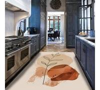 Via Vela Boho Rugs for Living Room Modern Botanical Kitchen Throw Rugs Minimalist Non Slip Washable Large Rug Branch and Leaf Pattern Stain Resistant Fluffy Carpet for Bedroom Playroom 90x180cm