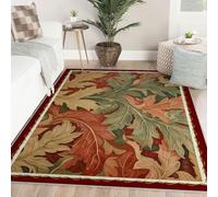 Via Vela Fall Washable Nursery Rug 120x180cm Autumn Leaf Pattern Rugs for Living Room Patio Botanical Soft Rugs Retro Stain Resistant Foldable Thin Rug for Bedroom Thin Large Carpet